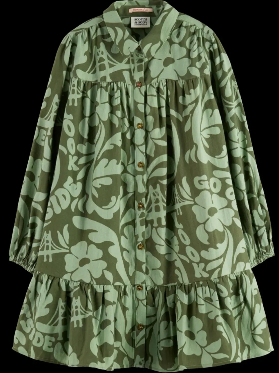 ALLOVER PRINTED LIGHTWEIGHT FLANNEL SHIRT DRESS-Scotch & Soda Sale