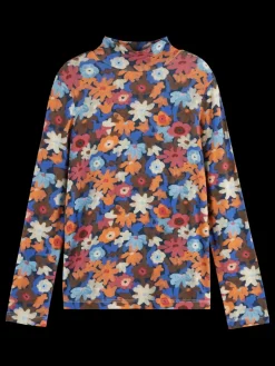 ALLOVER PRINTED MOCK NECK LONG-SLEEVED T-SHIRT-Scotch & Soda Hot