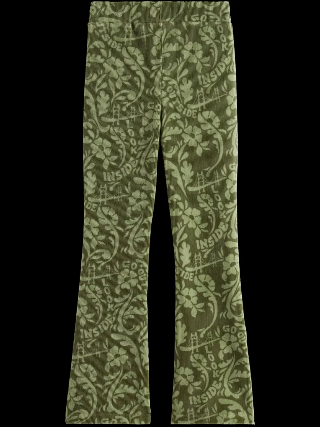 ALLOVER PRINTED VELVET CORD FLARED LEGGING-Scotch & Soda Clearance
