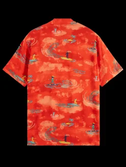 Allover printed viscose short sleeve shirt-Scotch & Soda Discount