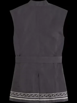 BELTED GILET WITH PALM EMBROIDERY-Scotch & Soda Sale