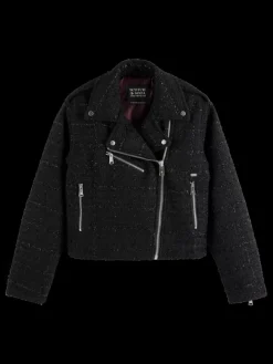 BOUCLE TWEED BIKER JACKET-Scotch & Soda Fashion