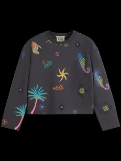 BOXY FIT EMBROIDERED SWEATSHIRT-Scotch & Soda Sale