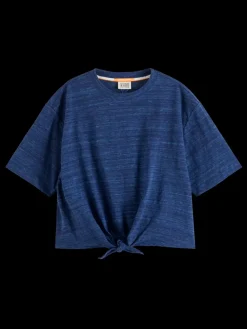 BOXY FIT TIE FRONT MARL T-SHIRT-Scotch & Soda Sale
