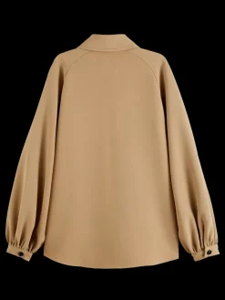 CREPE PEASANT SLEEVE OVERSHIRT-Scotch & Soda Hot