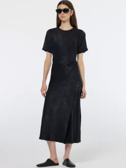 Crushed Satin Wrap Dress-Scotch & Soda Fashion