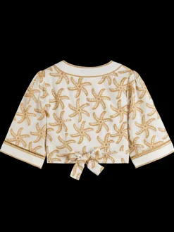 EMBROIDERED LINEN CROP TOP-Scotch & Soda Fashion