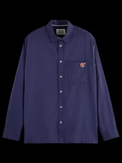 Essential - THE FREE SPIRIT PEACE BIRD MELANGE TWILL SHIRT-Scotch & Soda New