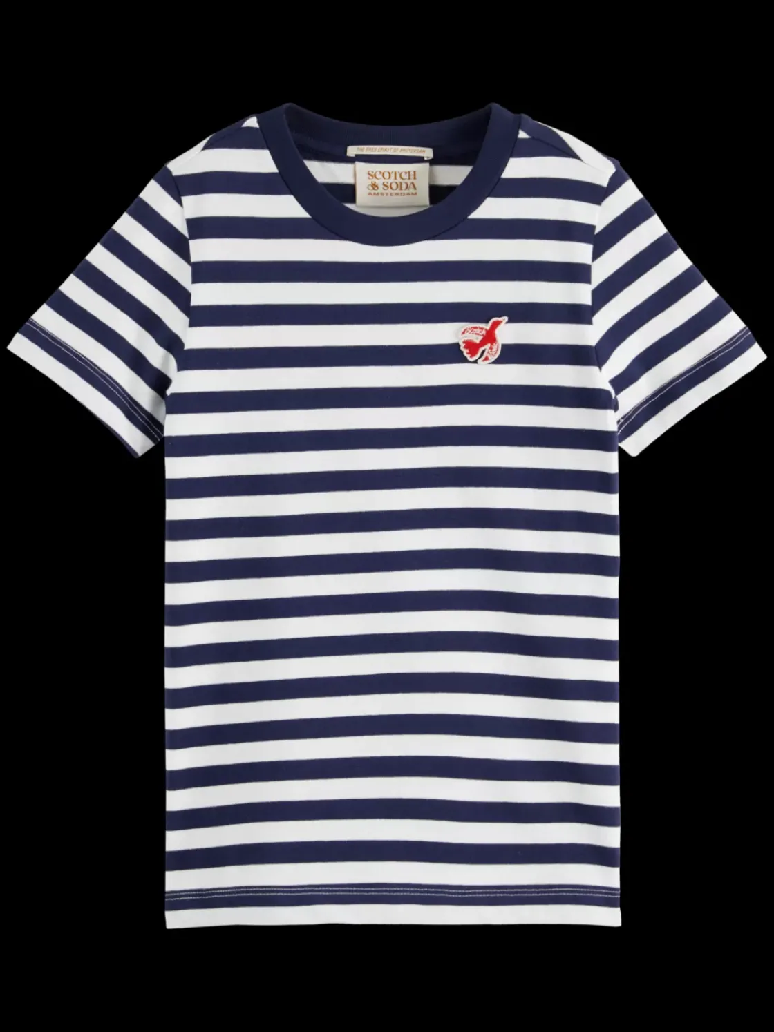 Essential - THE FREE SPIRIT PEACE BIRD STRIPED T-SHIRT-Scotch & Soda Hot