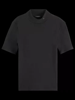 Essential mock neck rib t-shirt-Scotch & Soda Clearance
