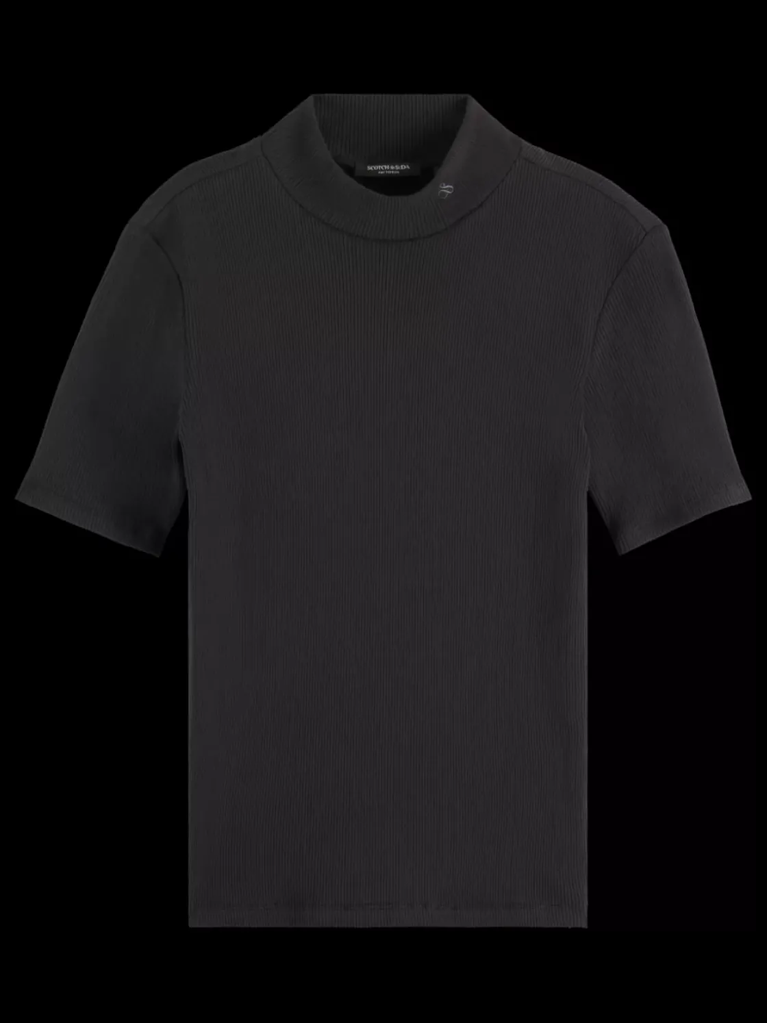 Essential mock neck rib t-shirt-Scotch & Soda Clearance