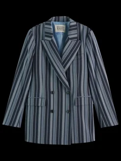 Fitted double breasted striped blazer-Scotch & Soda Hot