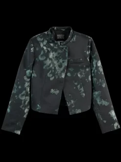 Floral jacquard cropped blazer-Scotch & Soda Clearance