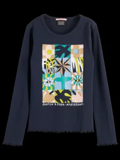 FREE MIND LONG SLEEVE RIB T-SHIRT-Scotch & Soda Fashion