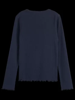 FREE MIND LONG SLEEVE RIB T-SHIRT-Scotch & Soda Fashion