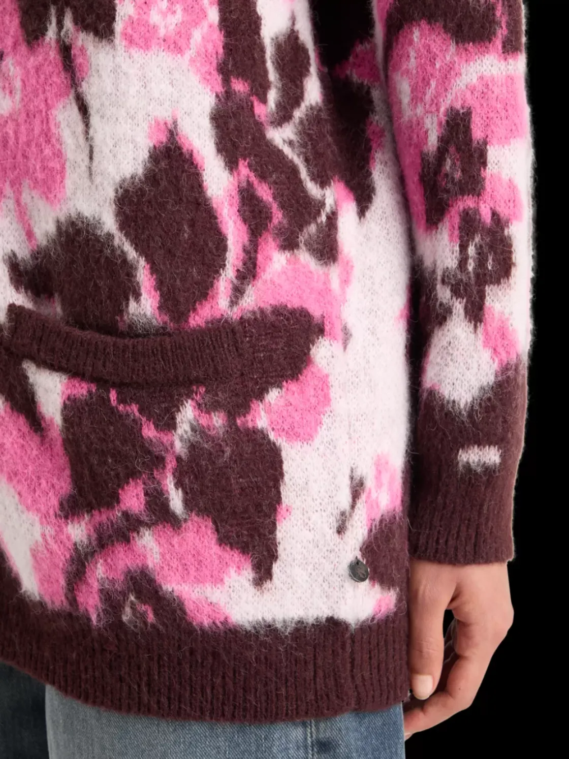 FUZZY JACQUARD MID LENGTH CARDIGAN-Scotch & Soda New