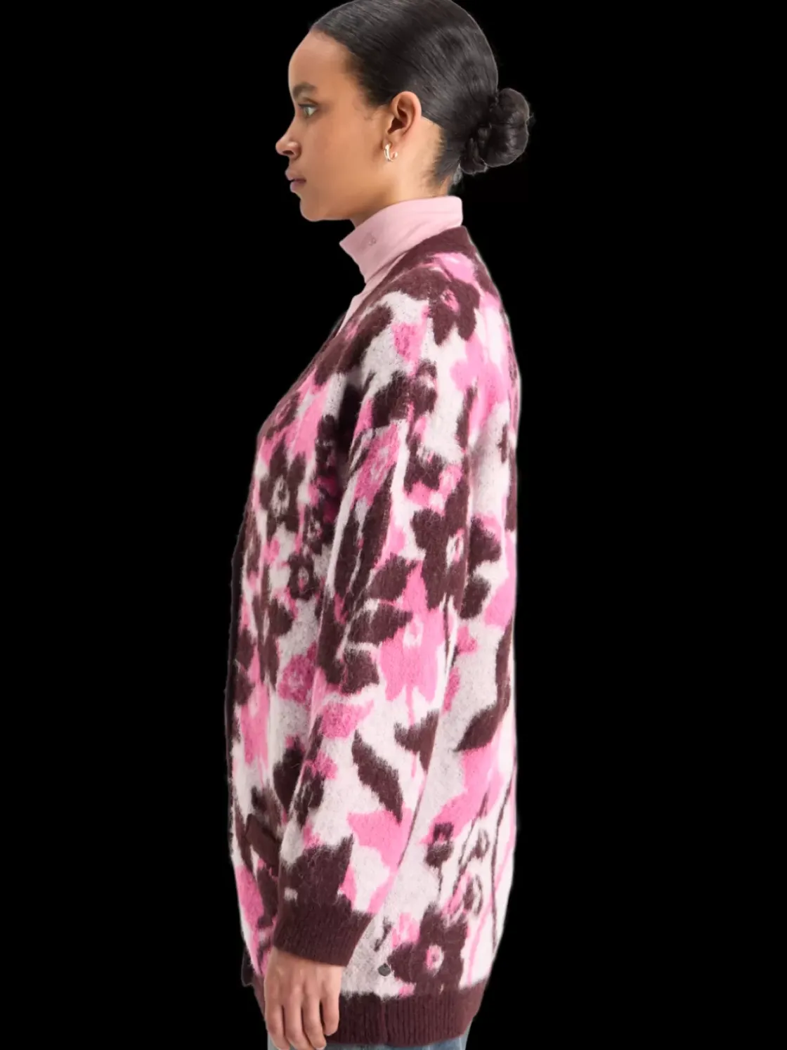 FUZZY JACQUARD MID LENGTH CARDIGAN-Scotch & Soda New