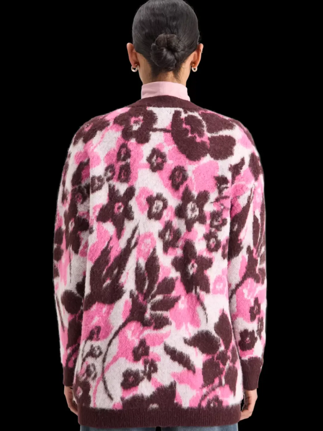 FUZZY JACQUARD MID LENGTH CARDIGAN-Scotch & Soda New