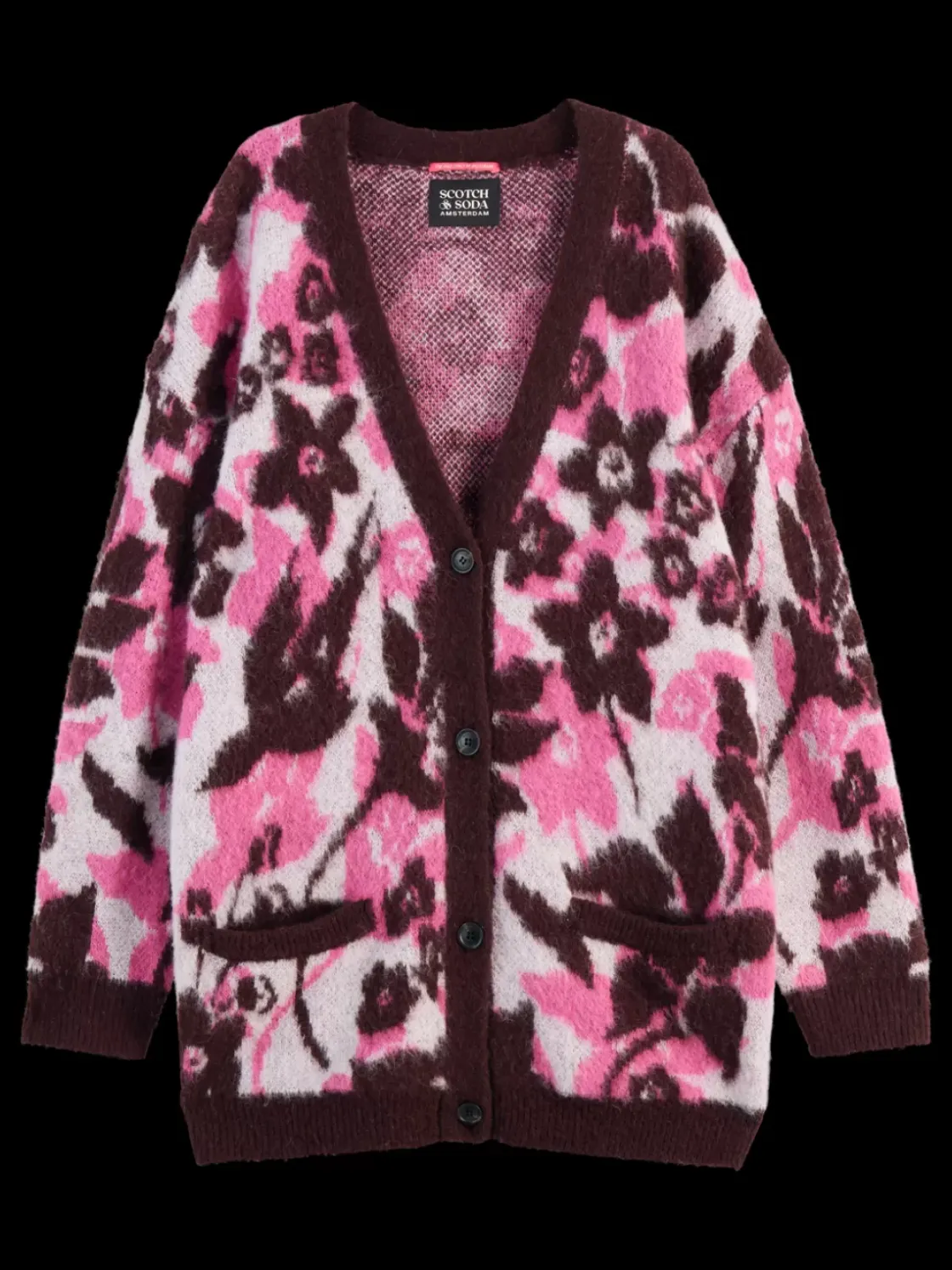 FUZZY JACQUARD MID LENGTH CARDIGAN-Scotch & Soda New