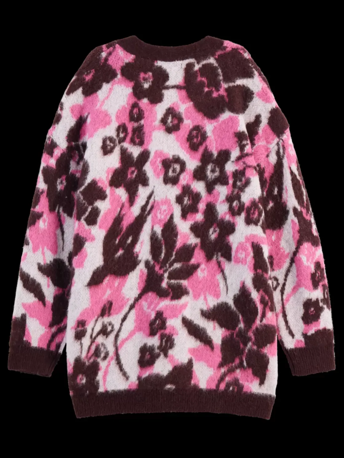 FUZZY JACQUARD MID LENGTH CARDIGAN-Scotch & Soda New