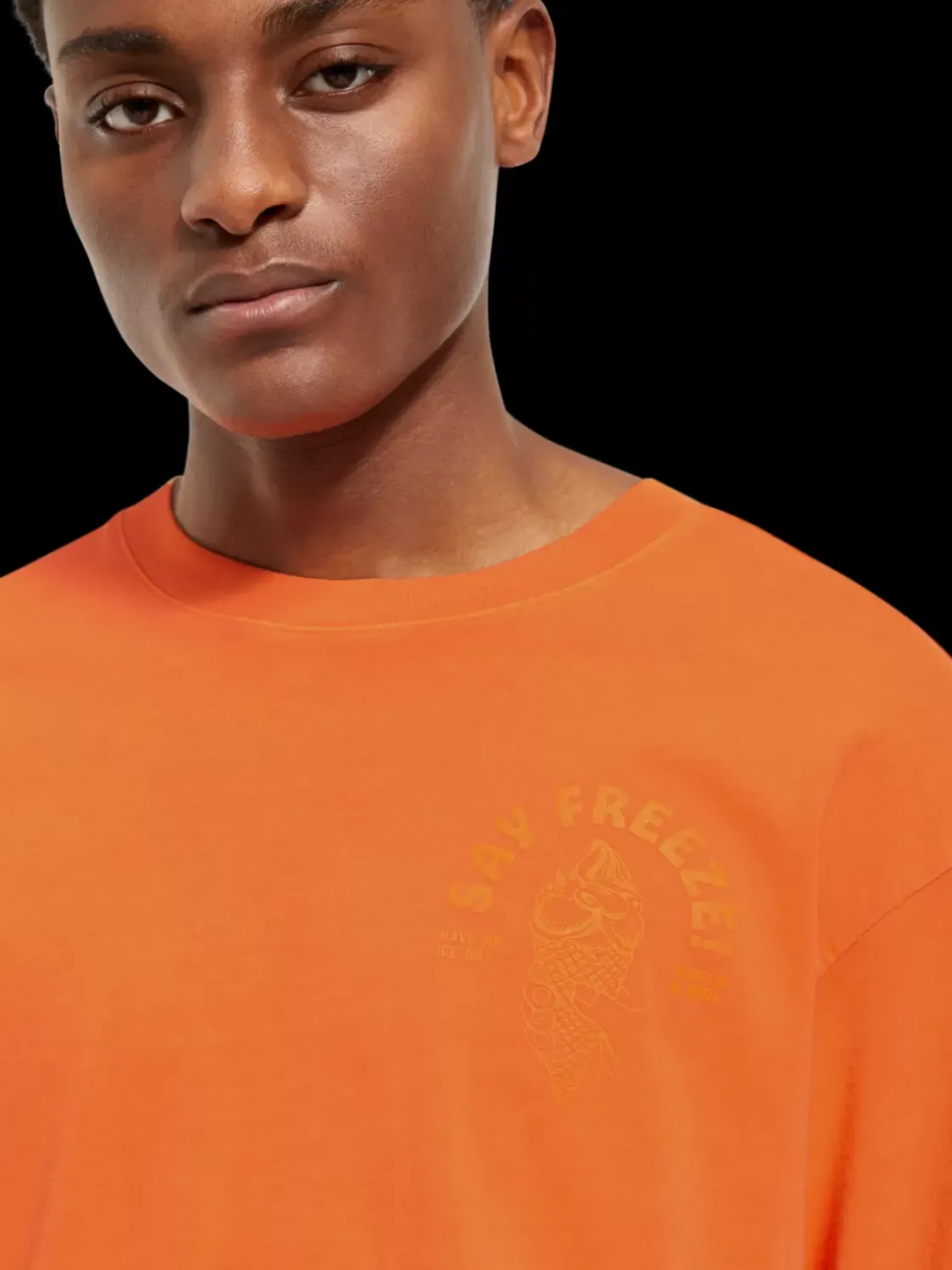 Garment dye artwork t-shirt-Scotch & Soda New