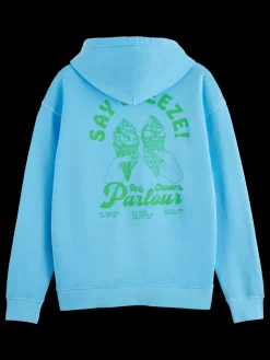 Garment-dyed artwork hoodie-Scotch & Soda Sale