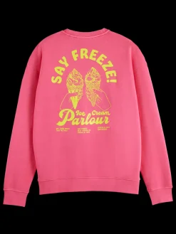 Garment-dyed artwork sweatshirt-Scotch & Soda Online