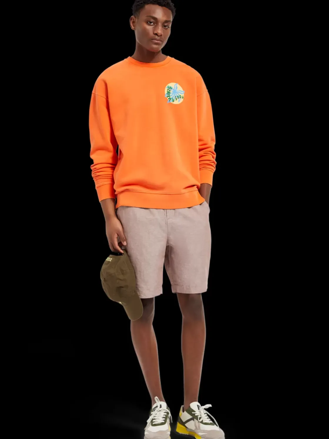 Garment-dyed artwork sweatshirt-Scotch & Soda Online