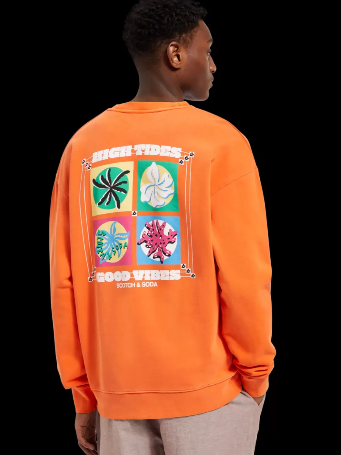 Garment-dyed artwork sweatshirt-Scotch & Soda Online