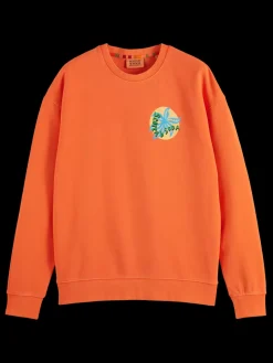 Garment-dyed artwork sweatshirt-Scotch & Soda Online