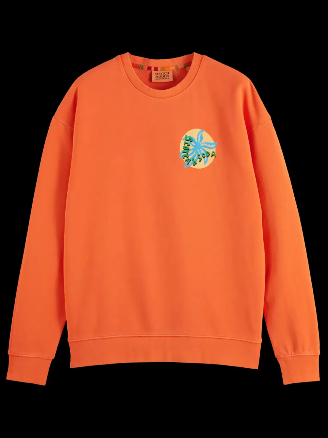 Garment-dyed artwork sweatshirt-Scotch & Soda Online