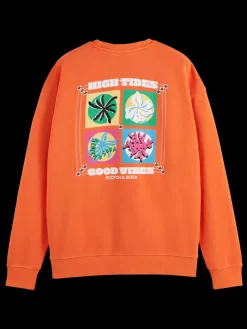 Garment-dyed artwork sweatshirt-Scotch & Soda Online