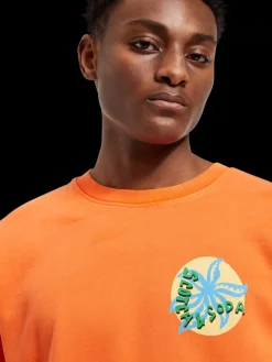 Garment-dyed artwork sweatshirt-Scotch & Soda Online