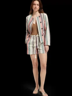 HIGH RISE CRAFTED STRIPE SHORT-Scotch & Soda Hot