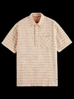 Horizontal cotton linen stripe shirt-Scotch & Soda Sale