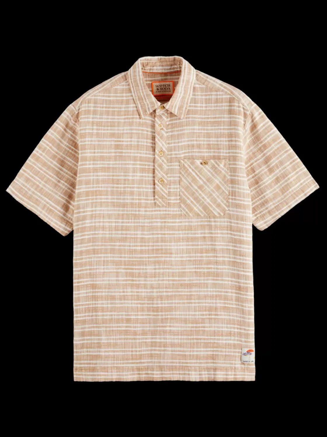 Horizontal cotton linen stripe shirt-Scotch & Soda Sale