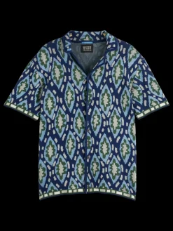 Jacquard knitted short-sleeved shirt-Scotch & Soda New
