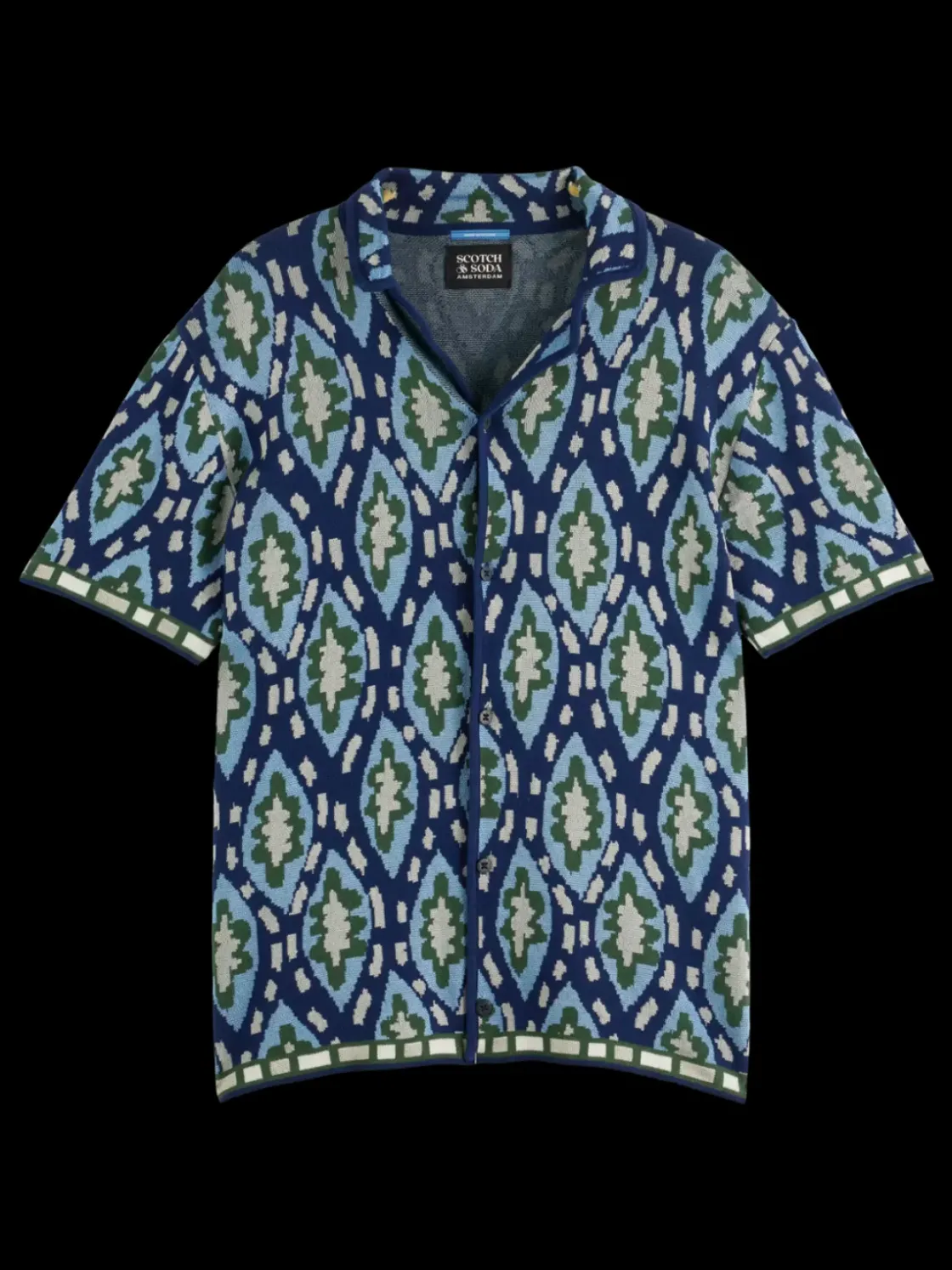 Jacquard knitted short-sleeved shirt-Scotch & Soda New