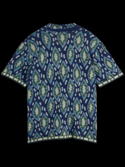 Jacquard knitted short-sleeved shirt-Scotch & Soda New