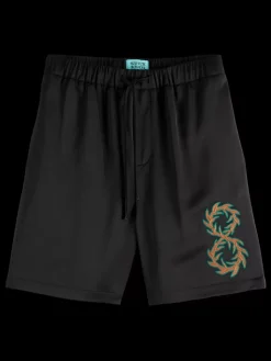 JOE JONAS X SCOTCH SODA EMBROIDERED SATEEN BERMUDA SHORT-Scotch & Soda Clearance