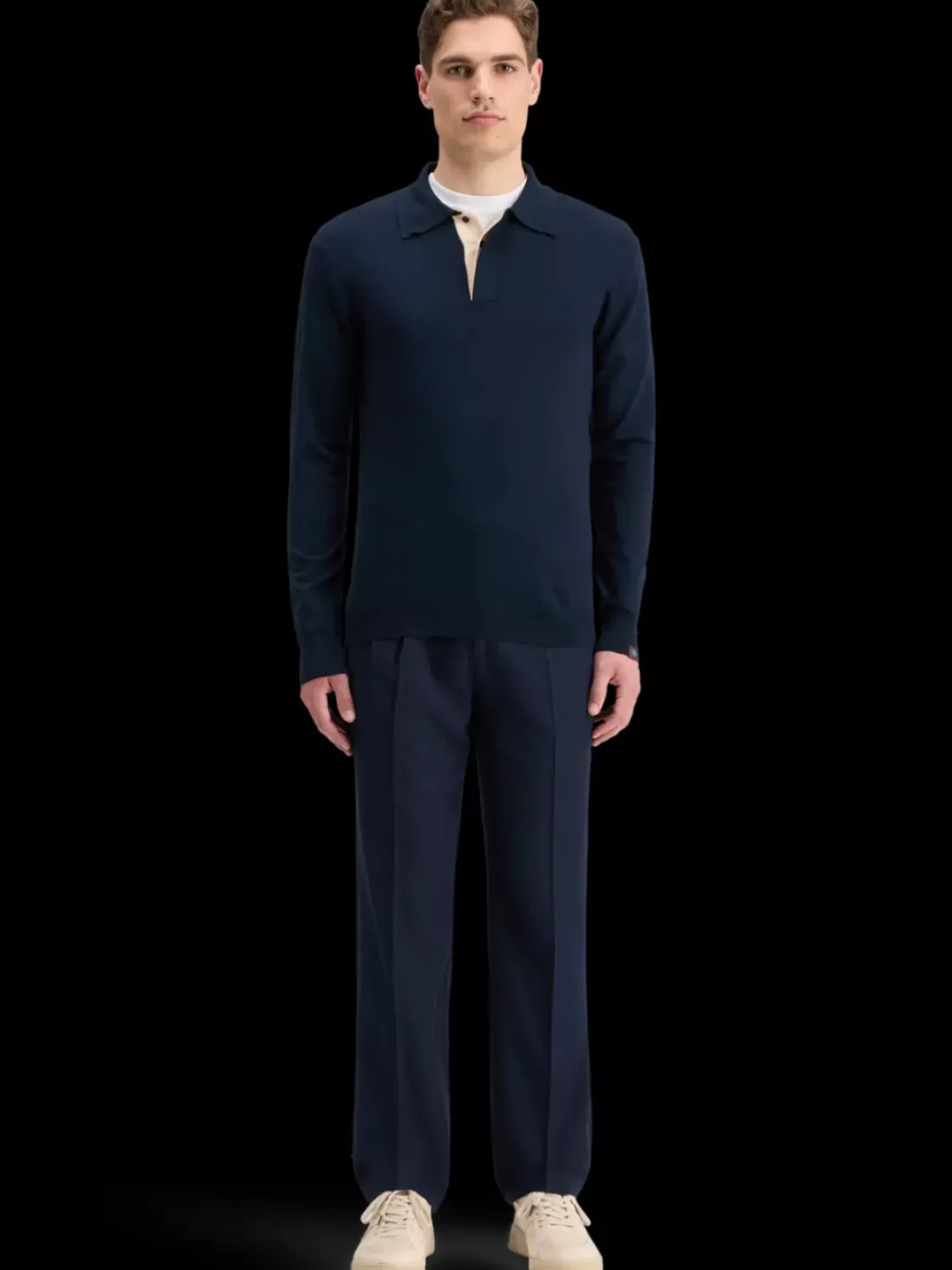 KNITTED POLO LONG SLEEVE-Scotch & Soda Clearance