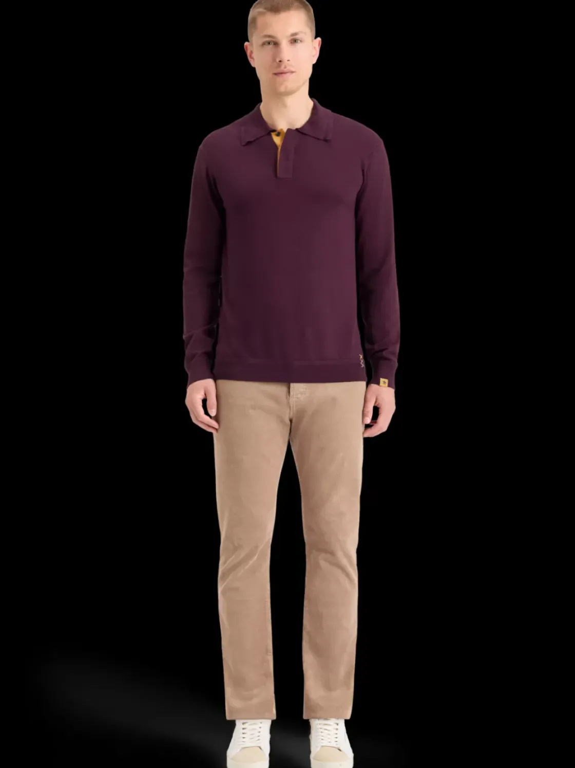 KNITTED POLO LONG SLEEVE-Scotch & Soda Clearance