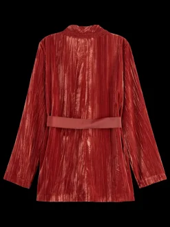 LACE TRIMMED VELVET PYJAMA BLAZER-Scotch & Soda Sale