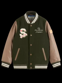 LEATHER VARSITY JACKET-Scotch & Soda Best