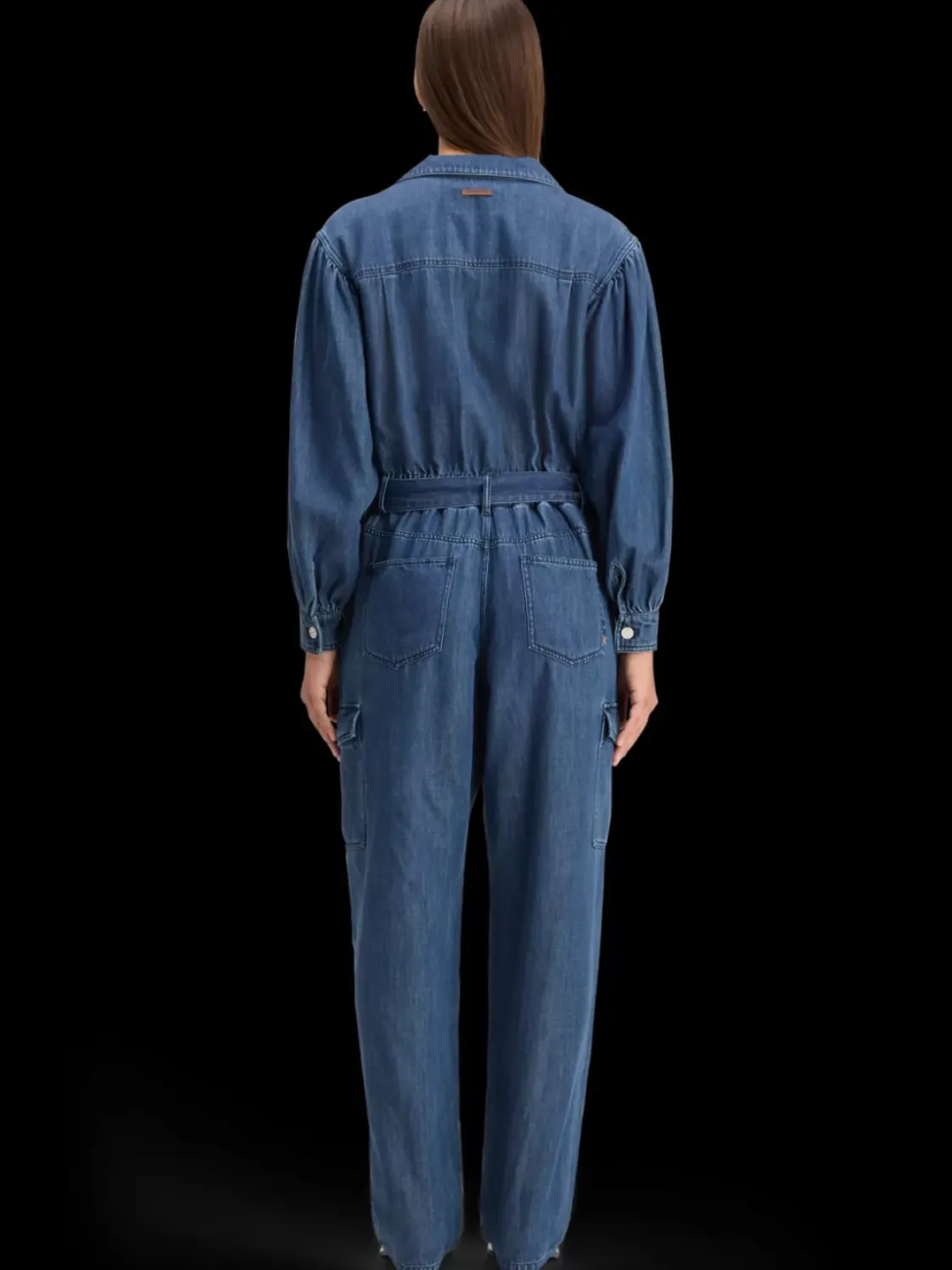 LIGHTWEIGHT DENIM JUMPSUIT IN DARK WASH WITH TONAL DETAILING-Scotch & Soda Outlet