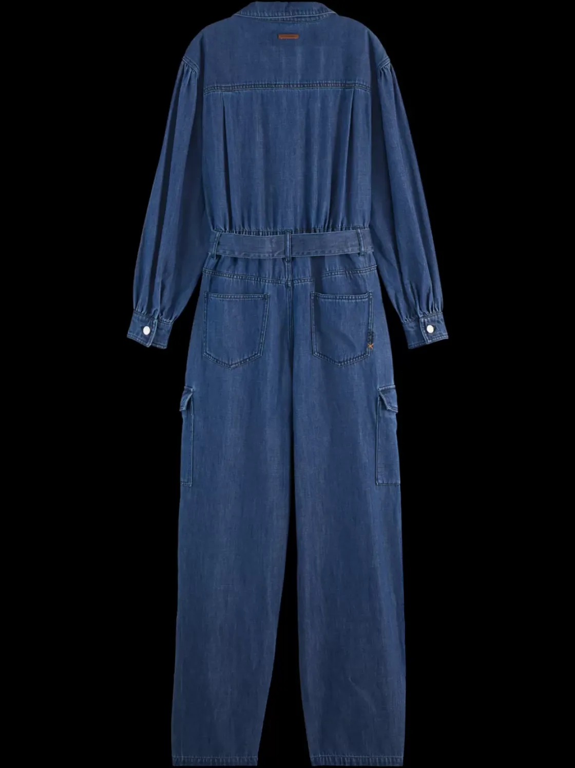 LIGHTWEIGHT DENIM JUMPSUIT IN DARK WASH WITH TONAL DETAILING-Scotch & Soda Outlet