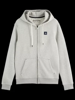 logo badge zip-through hoodie-Scotch & Soda Best