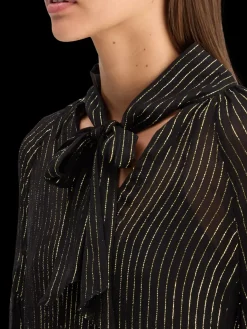 LUREX TOP WITH BOW NECK-Scotch & Soda Fashion