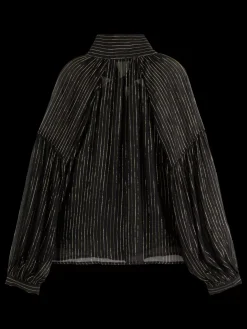 LUREX TOP WITH BOW NECK-Scotch & Soda Fashion