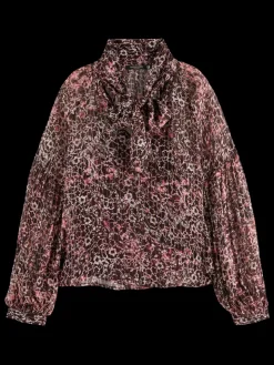 LUREX TOP WITH BOW NECK-Scotch & Soda Fashion